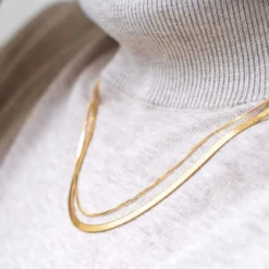 Abrazi Box Chain Ketting Goud-M -Exporteren Pracht Trouw Winkel ab k1s gold 50cm 3