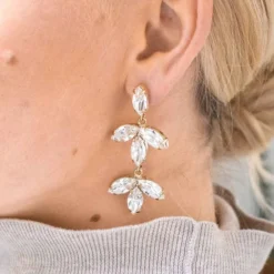 Abrazi Notch Swarovski Oorbellen Goud -Exporteren Pracht Trouw Winkel ab o7 nv3 gold 2