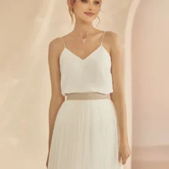 Bianco Evento Ravenna Rok Ivoor -Exporteren Pracht Trouw Winkel bianco evento ravenna skirt ivory 3