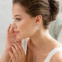 G. Westerleigh JS6445 Bruidssieraden Set Zilver -Exporteren Pracht Trouw Winkel g. westerleigh js6445 5