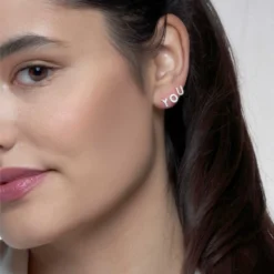 Poirier JE-100 Letter Oorbellen Zilver