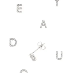 Poirier JE-100 Letter Oorbellen Zilver -Exporteren Pracht Trouw Winkel je 100 029 and je 100 d 029 003