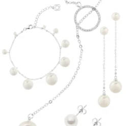 Poirier JS-005 Bruidssieraden Set Céline Zilver