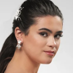 Poirier NC-1345 Oorbellen Ivoor/Zilver