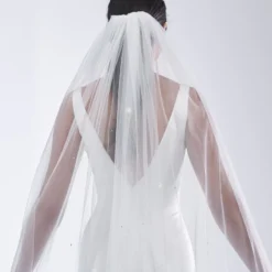 Poirier S49-210-1-Ivoor Sluier -Exporteren Pracht Trouw Winkel poirier s49 210 1 ivory veil 3 1