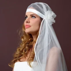 Vintage Sluier Met Bloem S101-120/1 Poirier