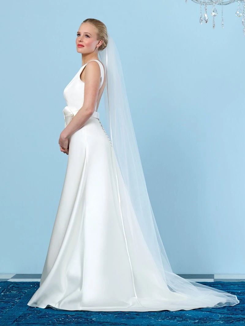 Sluier Met Satijnen Bies S20-210/1/SOFT | Poirier 4 Sluier Met Satijnen Bies S20-210/1/SOFT | Poirier - Afbeelding 2